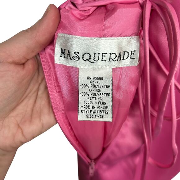 Barbiecore Pink Sequin Gown Masquerade Y2K Lace-Up Size‎ 11/12 - Picture 7 of 9